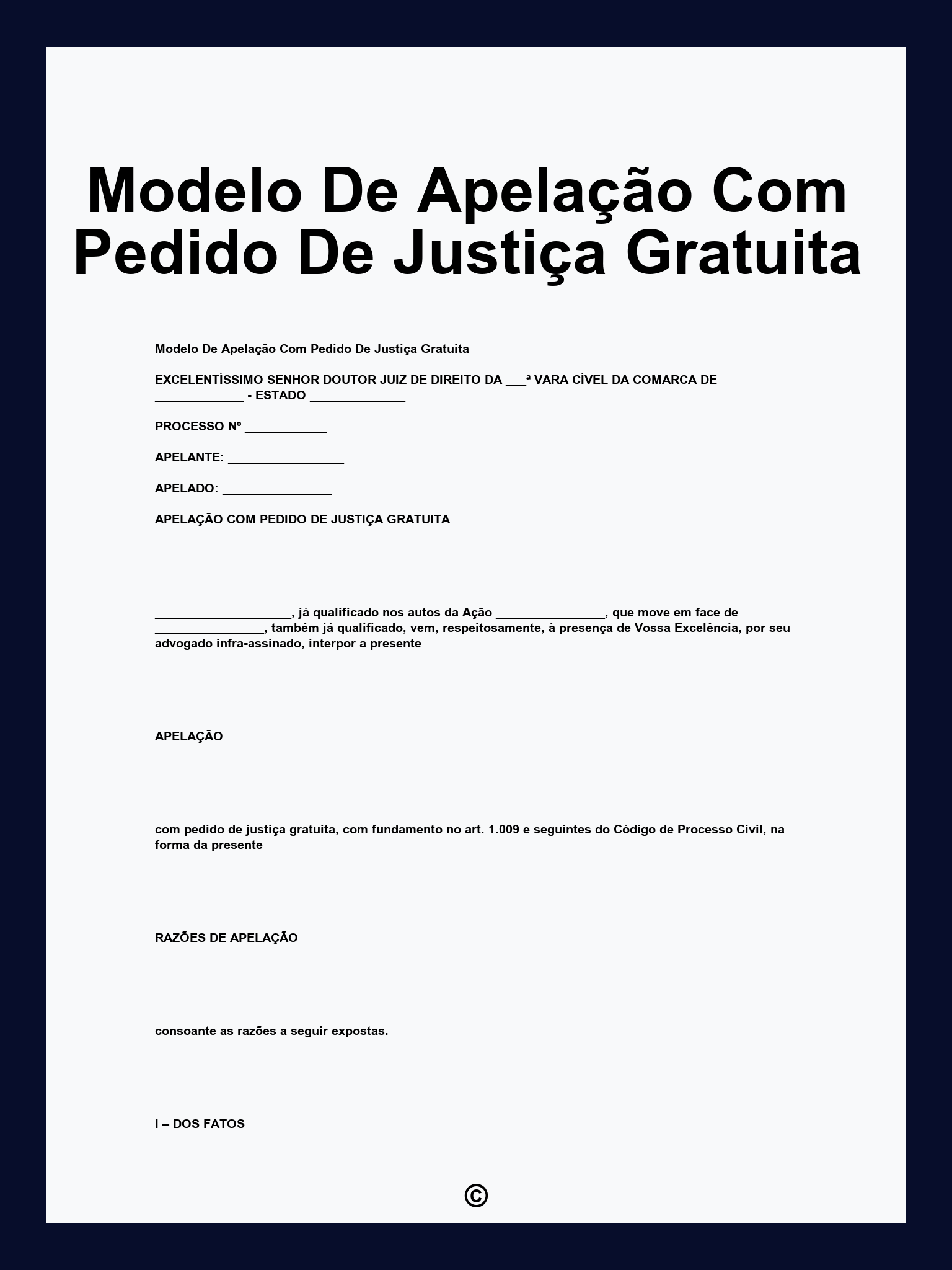 Modelo De Apelação Com Pedido De Justiça Gratuita