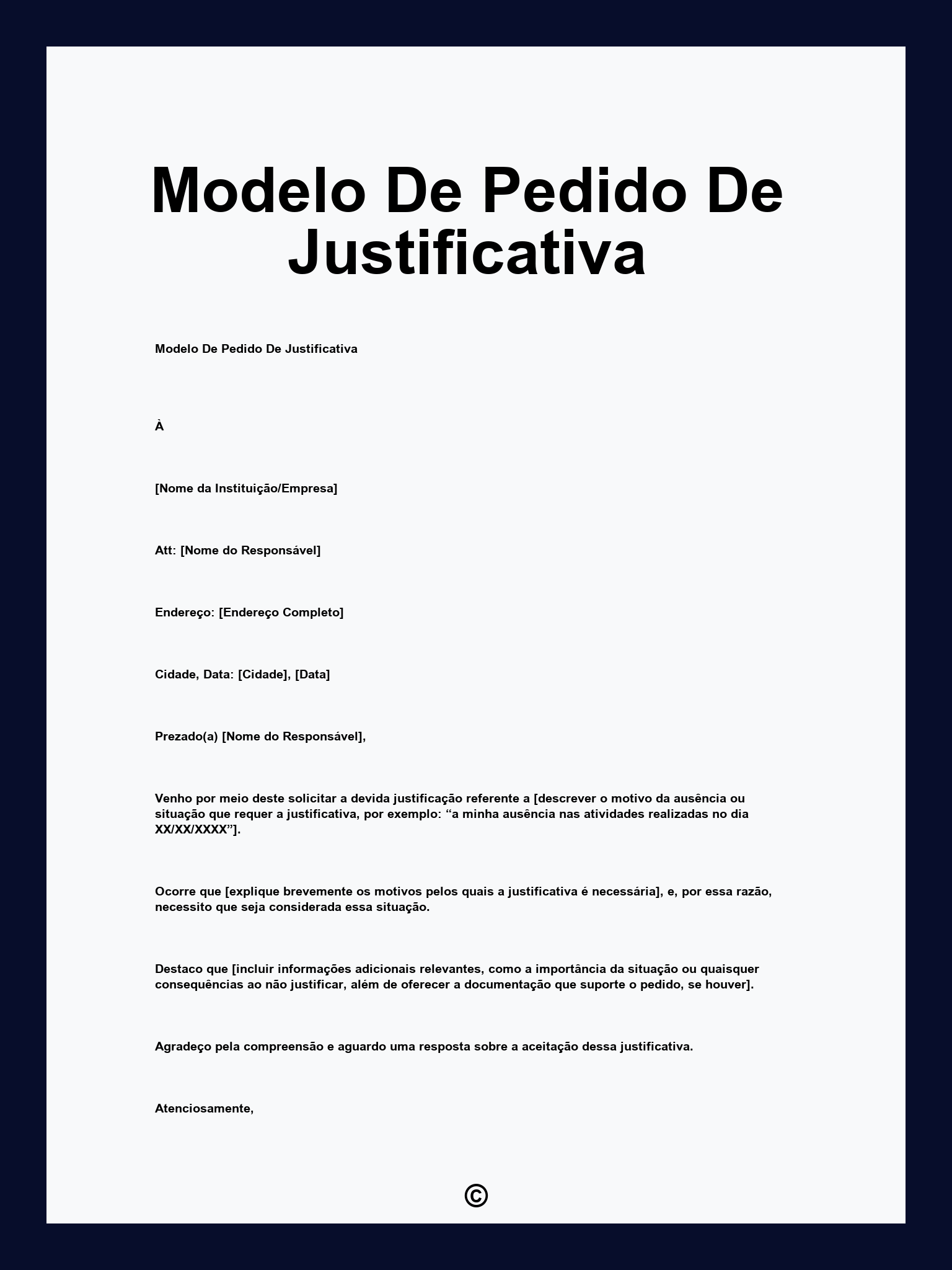 Modelo De Pedido De Justificativa
