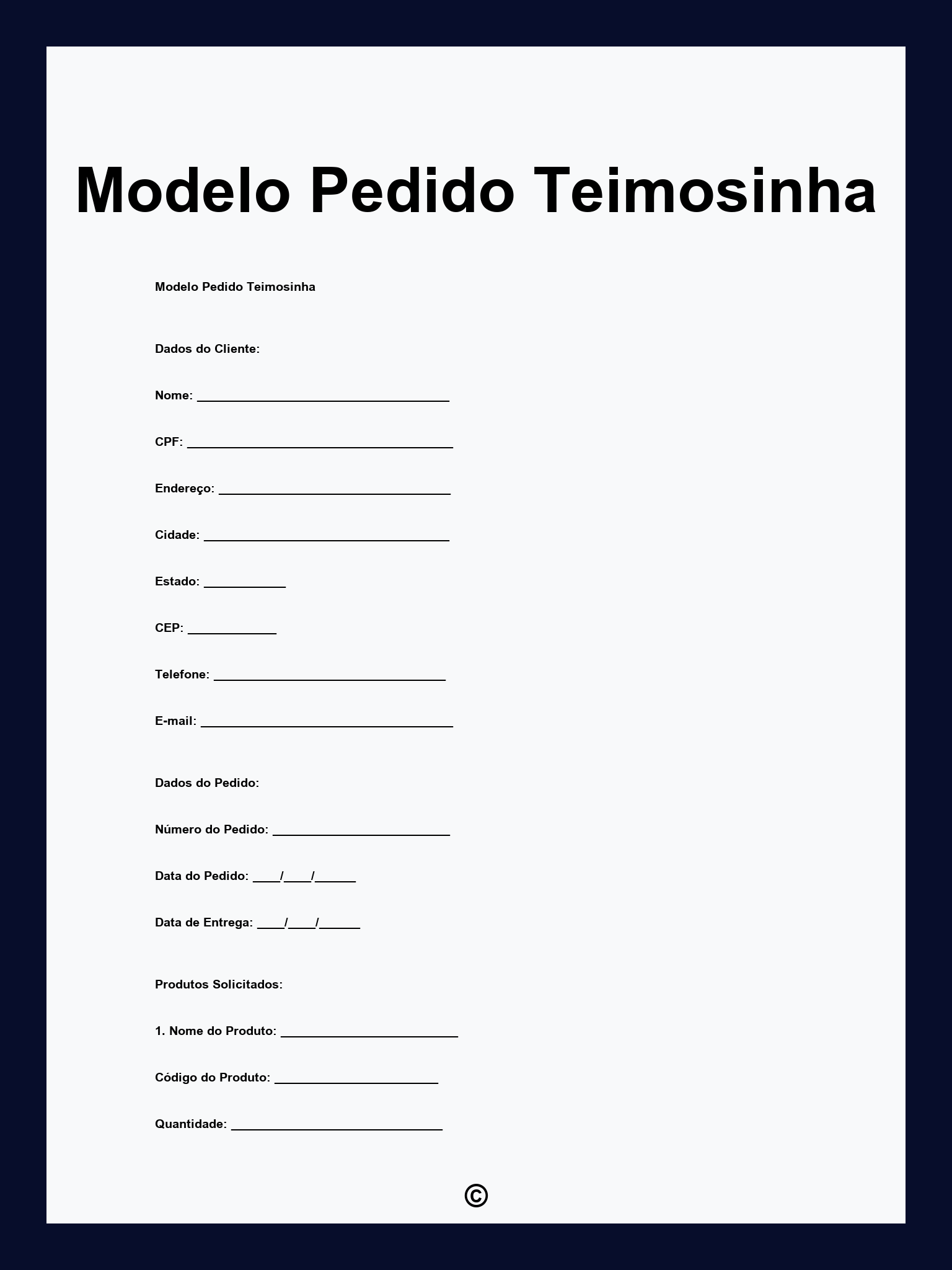 Modelo Pedido Teimosinha